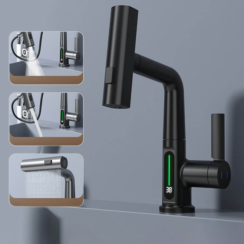 AquaLuxe Precision Faucet | Rubinetto Retrattile Rotante a 360° con 5 Modalità di Spruzzo per Cucina e Bagno