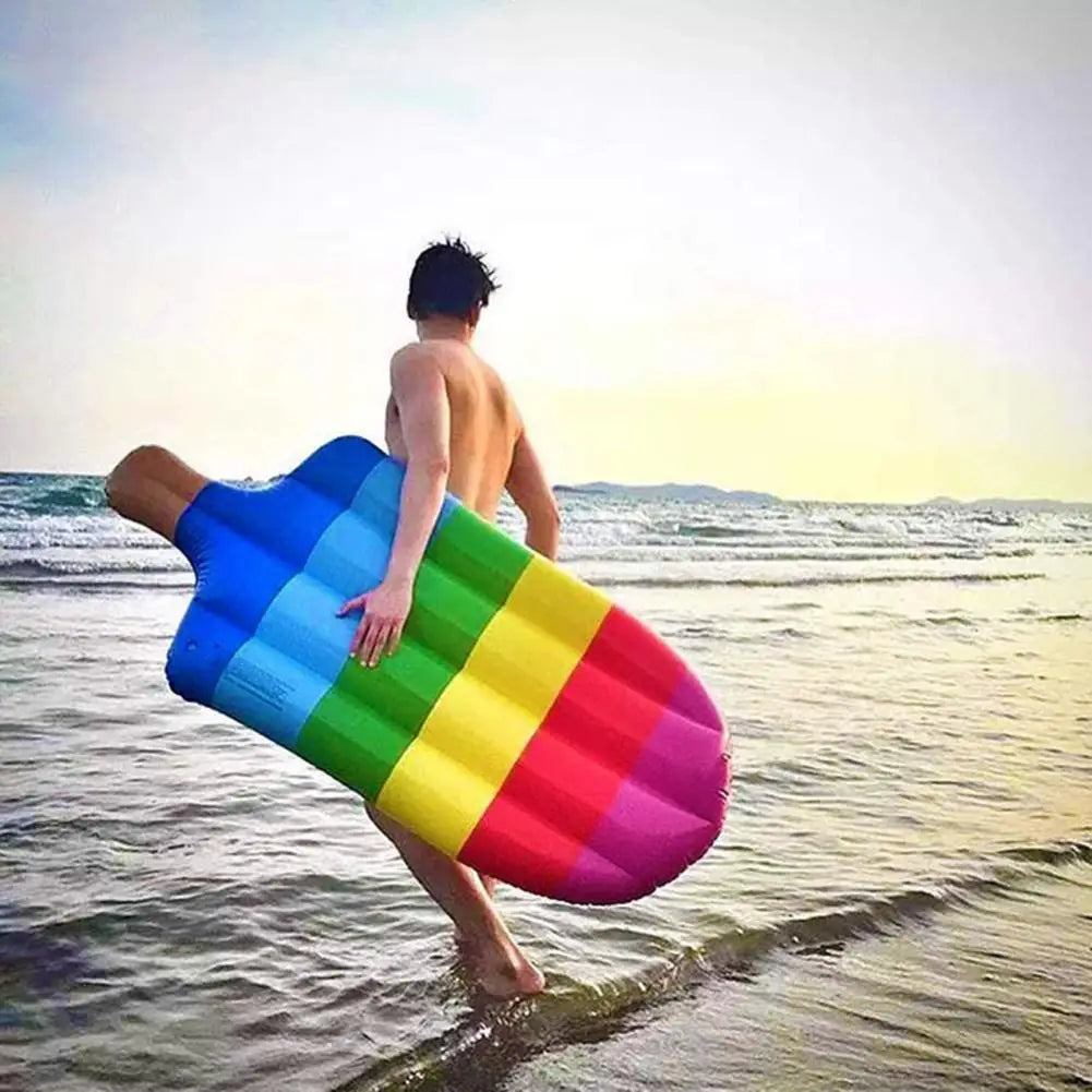 Floatabile da piscina a forma di gelato – Lounge arcobaleno allegra per la piscina