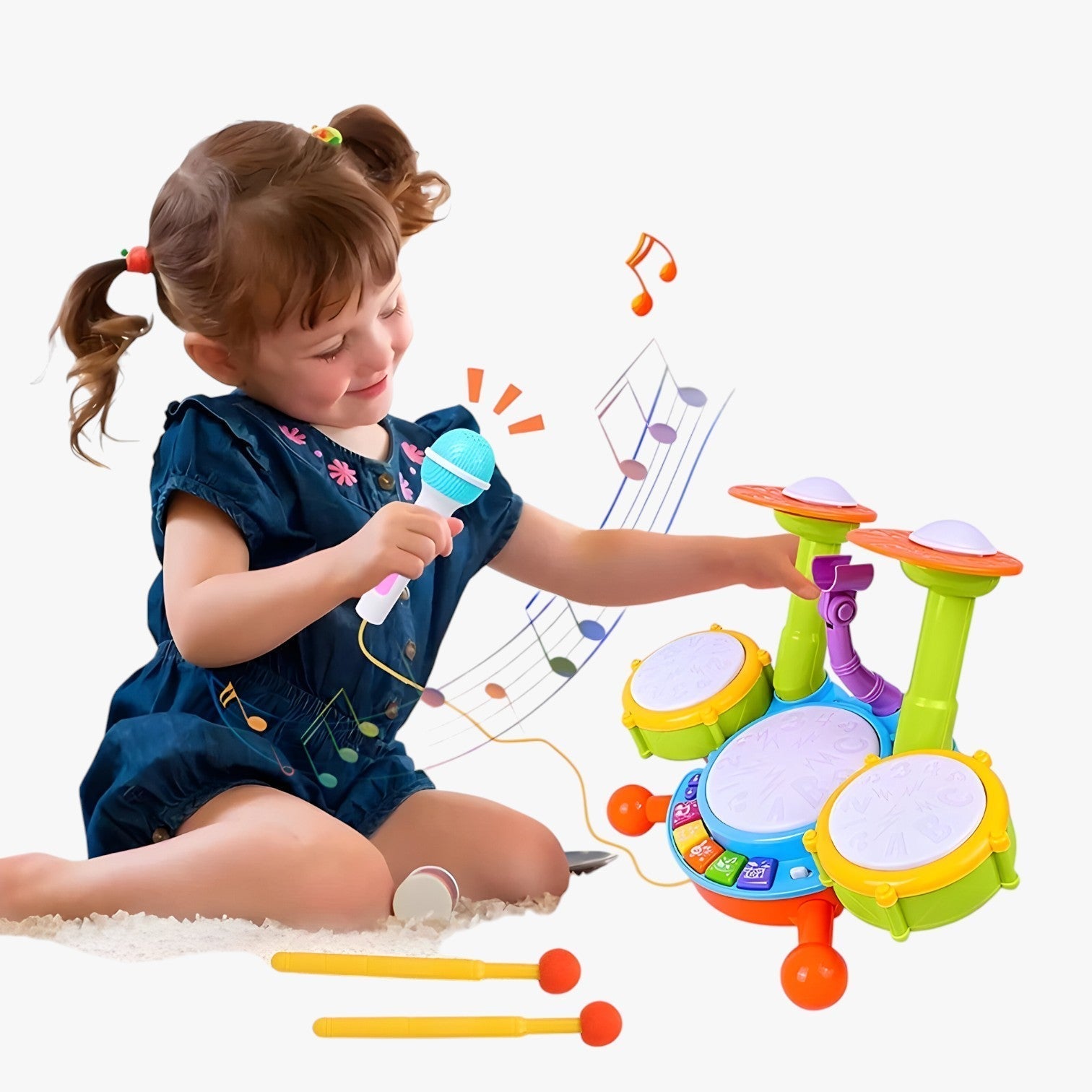 Set di Batteria Interattivo con Microfono per Bambini – RhythmFun Mini