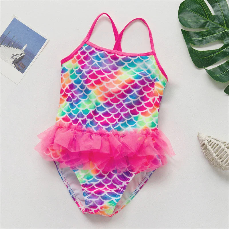 Costume da bagno per ragazze con design di sirene e unicorni – Perfetto per bambini dai 4 agli 8 anni