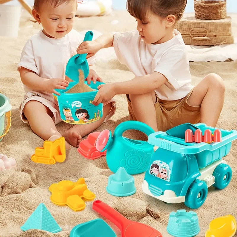Set di Giocattoli da Spiaggia per Bambini – Secchiello, Palette, Bottiglia d'Acqua e Altro per Divertimento Estivo