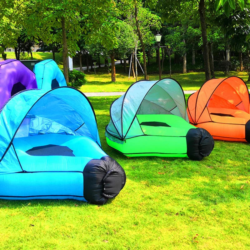 Divano Gonfiabile con Ombra – Comodo e Impermeabile per Spiaggia e Piscina