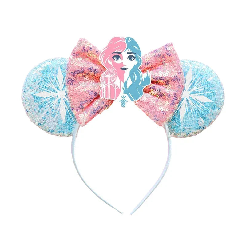 Accessori per Capelli Frozen – Cerchietti con Orecchie di Topolino di Elsa e Anna per Bambine