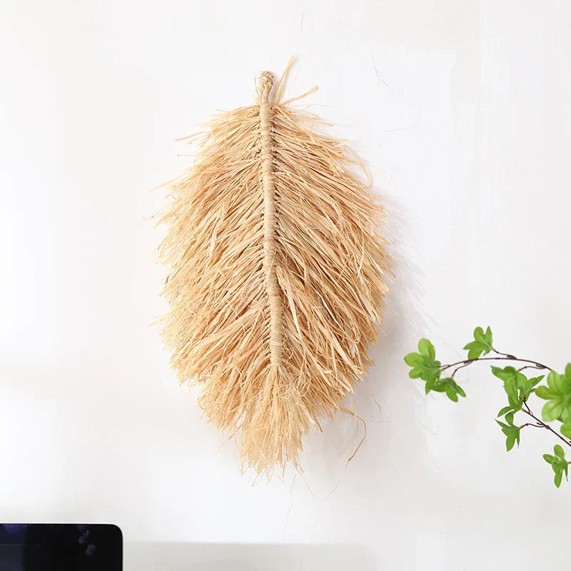Decorazione da Parete Boho in Raffia – Autentica e Atmosferica