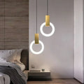 Lampada a sospensione LED moderna anello dorato