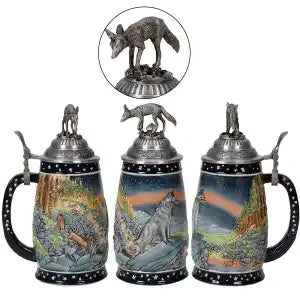 Boccale da Birra con Rilievo e Coperchio in Peltro (0,8 L) – Boccale Bavaria Oktoberfest 2025