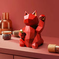 Statue del Gatto Fortunato Geometrico in Stile Nordic Minimalista