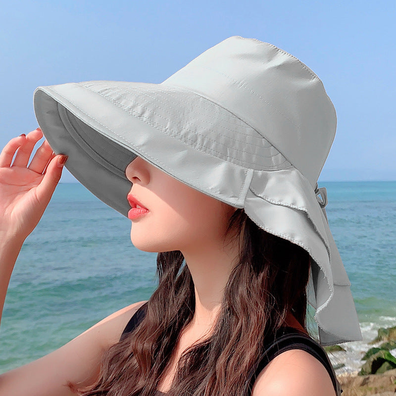 Cappello da sole da donna a tesa larga con protezione UV – Celeste