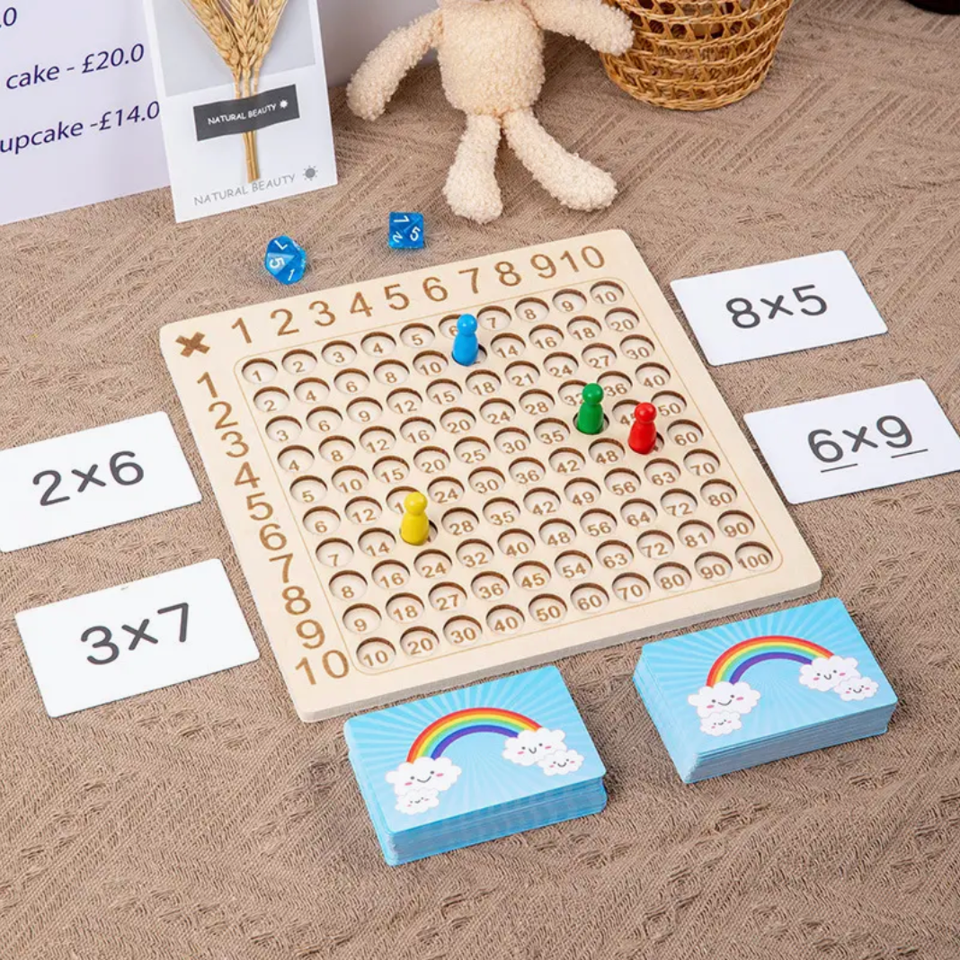Gioco di Moltiplicazione in Legno per Bambini con Schede Didattiche – Maximo