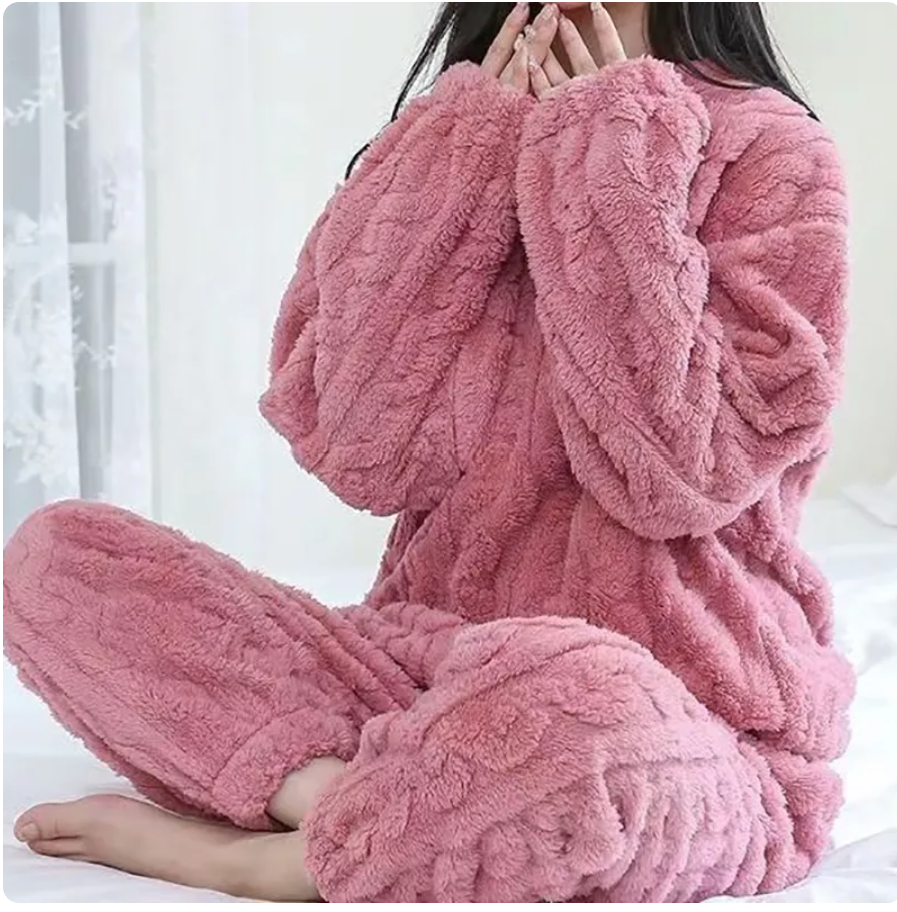 Pigiama UltraSoft in Pile CozyHaven | Abbigliamento da Notte Premium per Inverno per Massimo Comfort