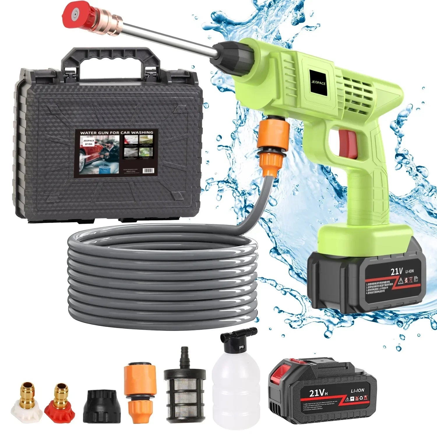 PowerWash Pistola per Pulizia Auto Senza Fili – Potente e Pratica