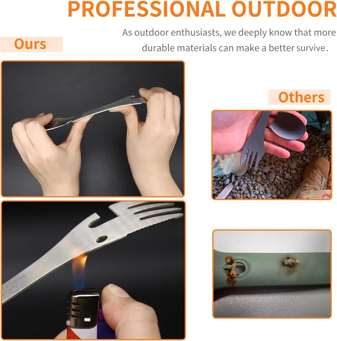 Set di Sopravvivenza 5-in-1 – Posate, Apribottiglie e Altro per Avventurieri