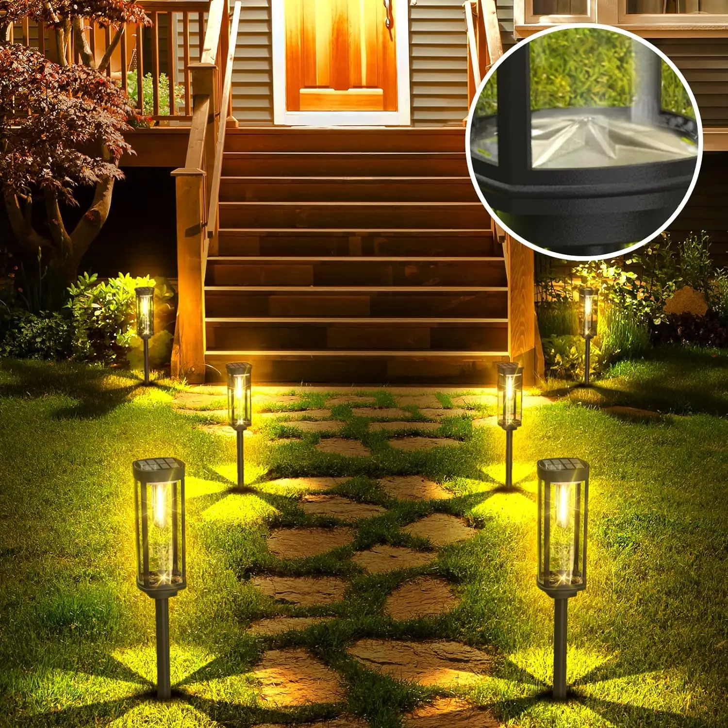 EcoGlow Lampada Solare – Illuminazione Esterna Resistente alle Intemperie con Luce LED Calda