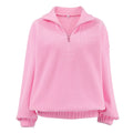 Kaja | Camisola cor-de-rosa com fecho lateral e gola alta