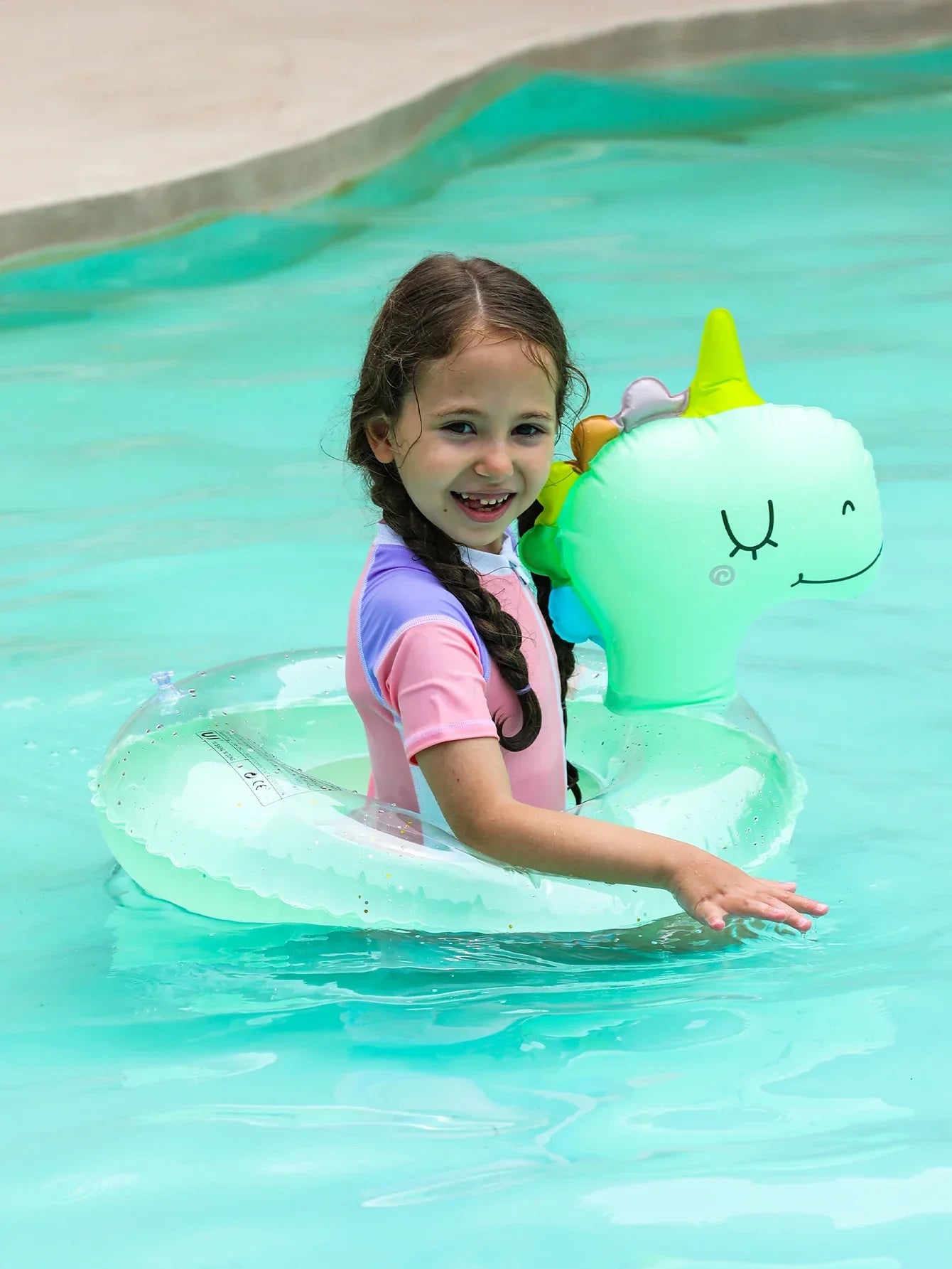 Anello Gonfiabile per Bambini – Anello a Forma di Dino per Divertimento Estivo e Attività in Piscina