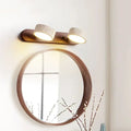 Applique murale LED moderne avec abat-jours pivotants en pierre et base en bois