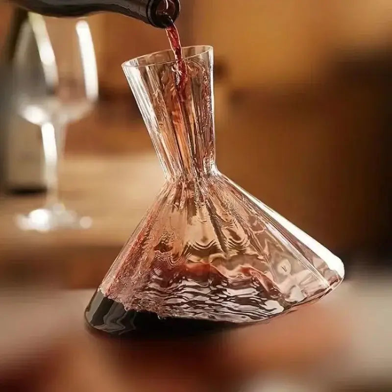 Decanter in Cristallo LuxeSwirl | Caraffa Rotante in Vetro a 360° per Vino, Whiskey e Champagne