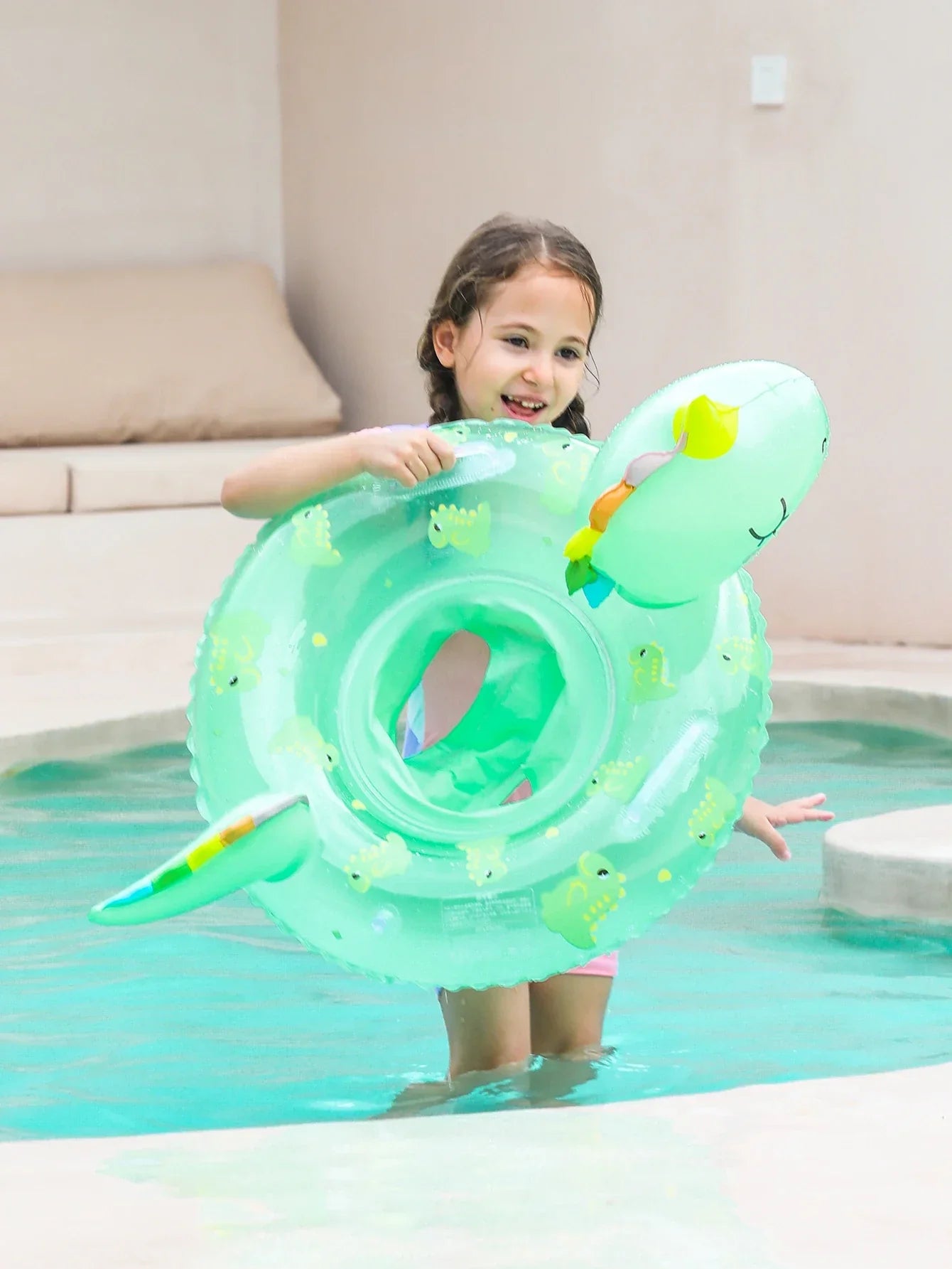 Anello Gonfiabile per Bambini – Anello a Forma di Dino per Divertimento Estivo e Attività in Piscina