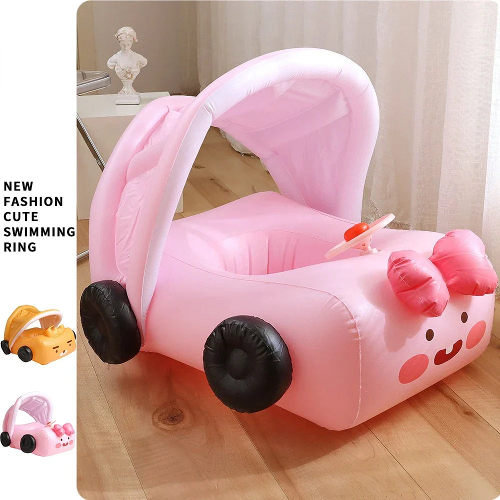 Sedia Gonfiabile per Bambini con Ombrellone e Volante – Perfetta per l'Estate e il Divertimento in Spiaggia