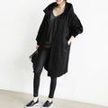 Casaco Trench Impermeável Feminino com Capuz