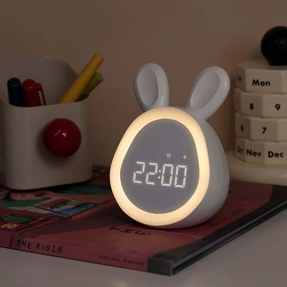 Sveglia per bambini a forma di coniglio con luce notturna LED - BunniGlow