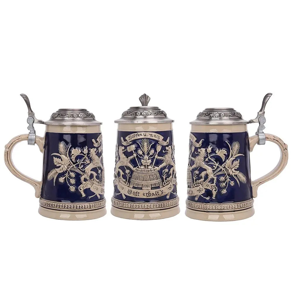 Boccale da Birra con Rilievo e Coperchio in Peltro (0,8 L) – Boccale Bavaria Oktoberfest 2025