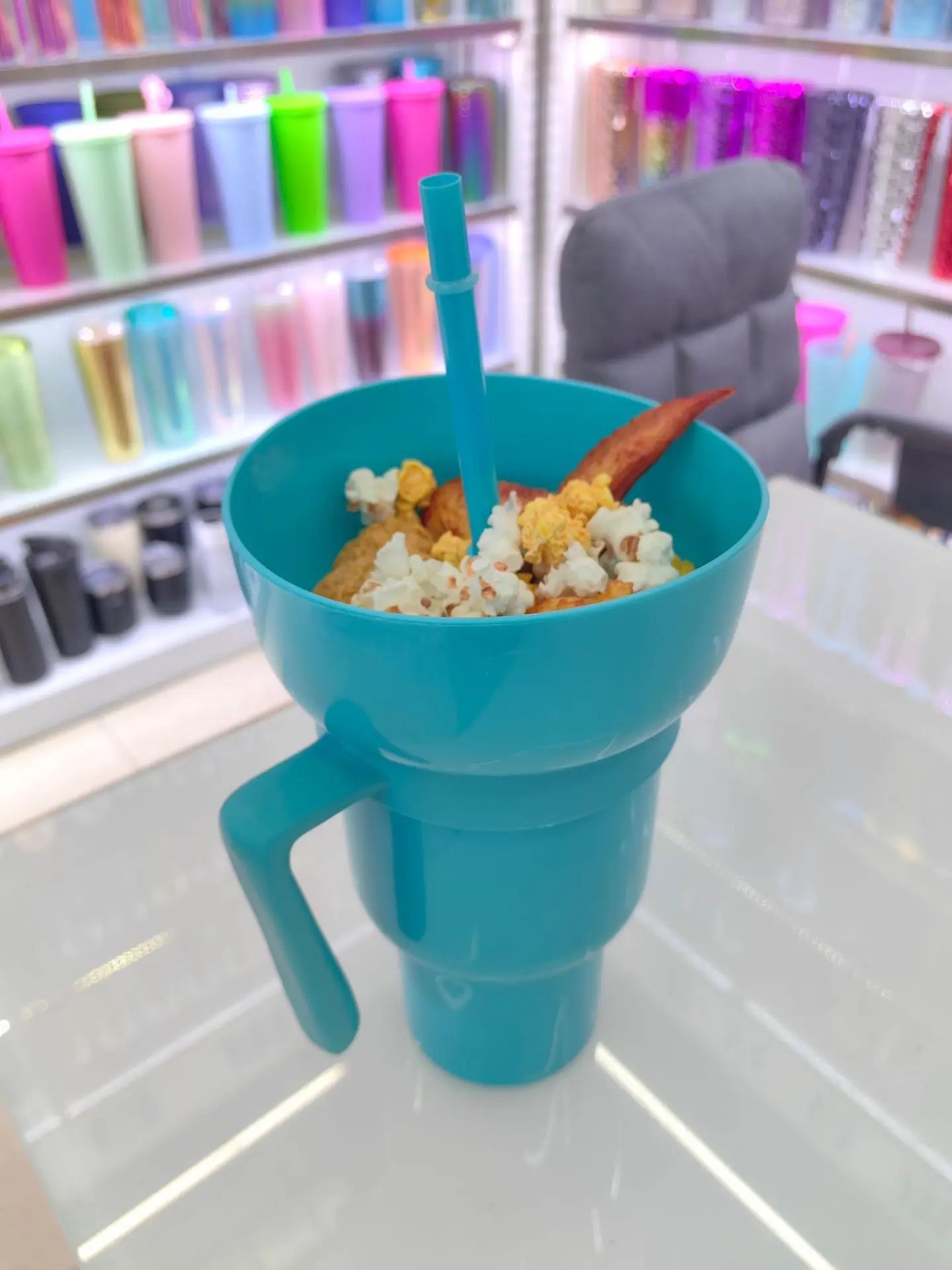 DualSip Luxe Snack & Beverage Cup | Tazza 2-in-1 a Prova di Versamento per Giornate Intense e Uscite in Famiglia