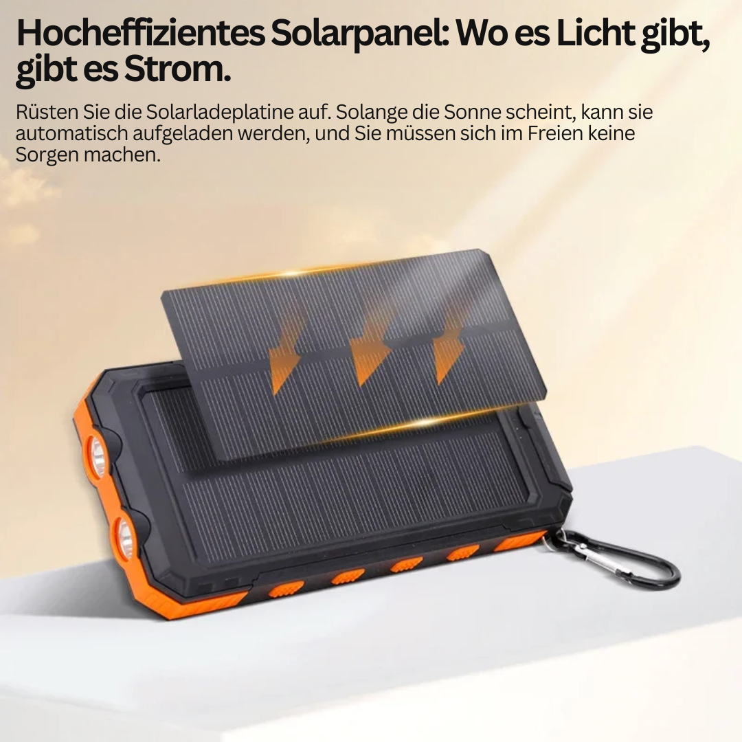 Batteria Portatile Solare con Torcia – SolarCharge Pro