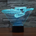 Lámpara ilusión 3D Star Trek | Enterprise flotante | Luz LED multicolor | Altura 20 cm