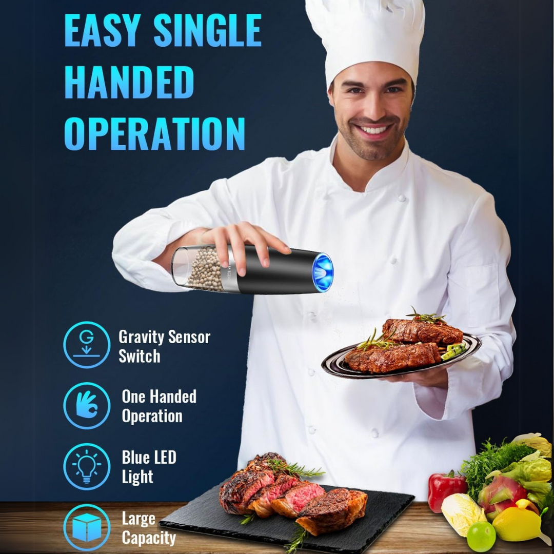 Set di Macinini Elettrici Ricaricabili per Pepe e Sale - GrindMaster Duo