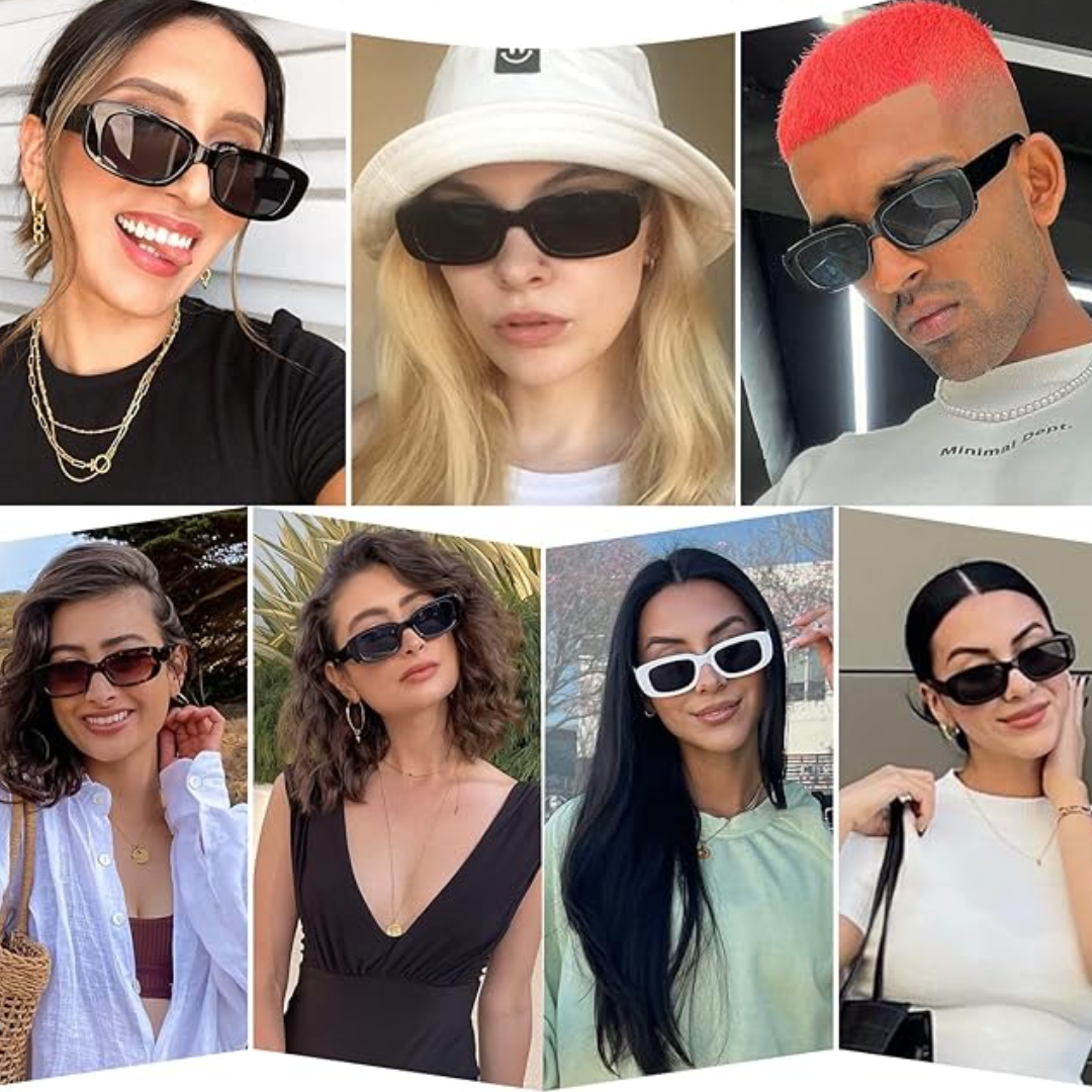 Occhiali da sole rettangolari retro Y2K per l'estate 2025 - Aria