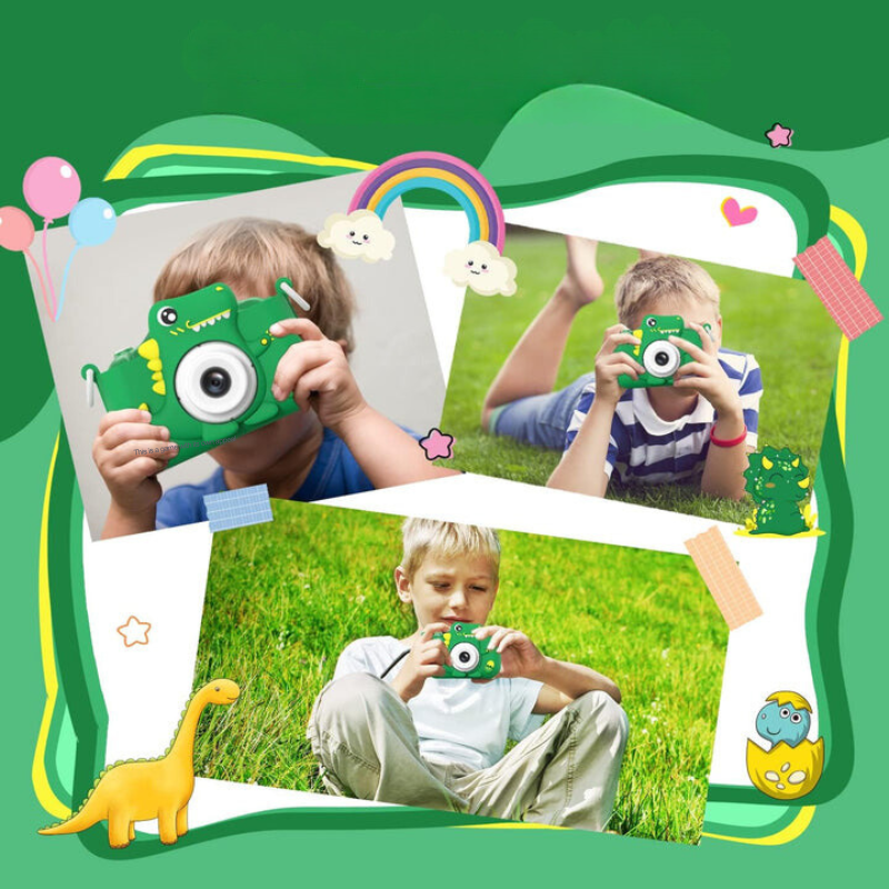 Macchina Fotografica per Bambini con Funzione HD e Design di Dinosauro per le Prime Avventure Fotografiche