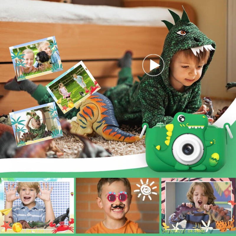 Macchina Fotografica per Bambini con Funzione HD e Design di Dinosauro per le Prime Avventure Fotografiche