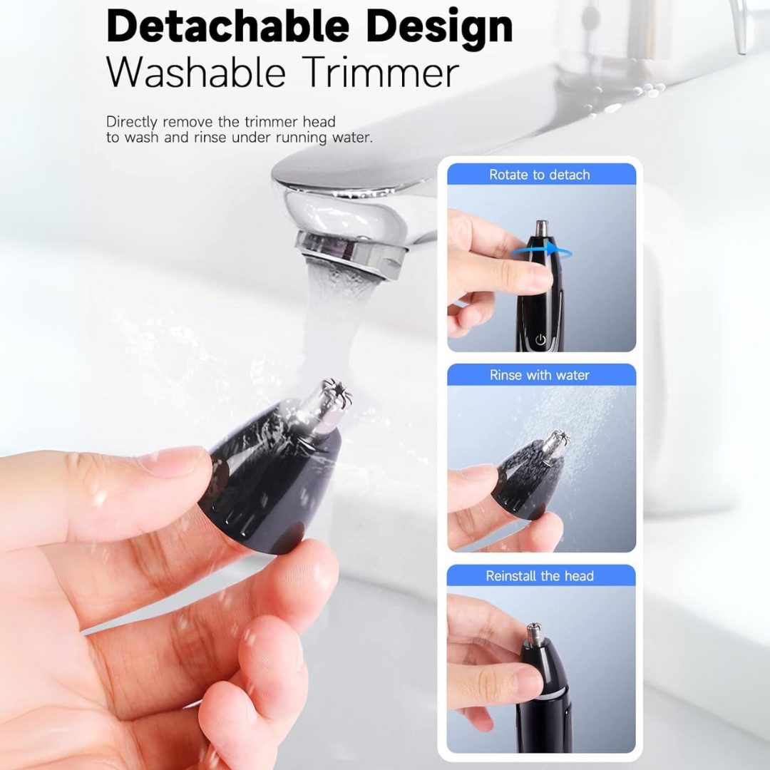 Rasatore Ricaricabile per Naso e Orecchie - Trattamento di Grooming Senza Dolore