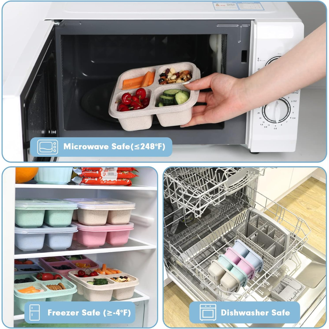 Scatole per Pasti in Stile Bento a 4 Scomparti (Set di 4) – Bento4You