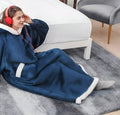 Couverture à capuche WarmWrap - Pull en peluche flanelle grand format avec poche