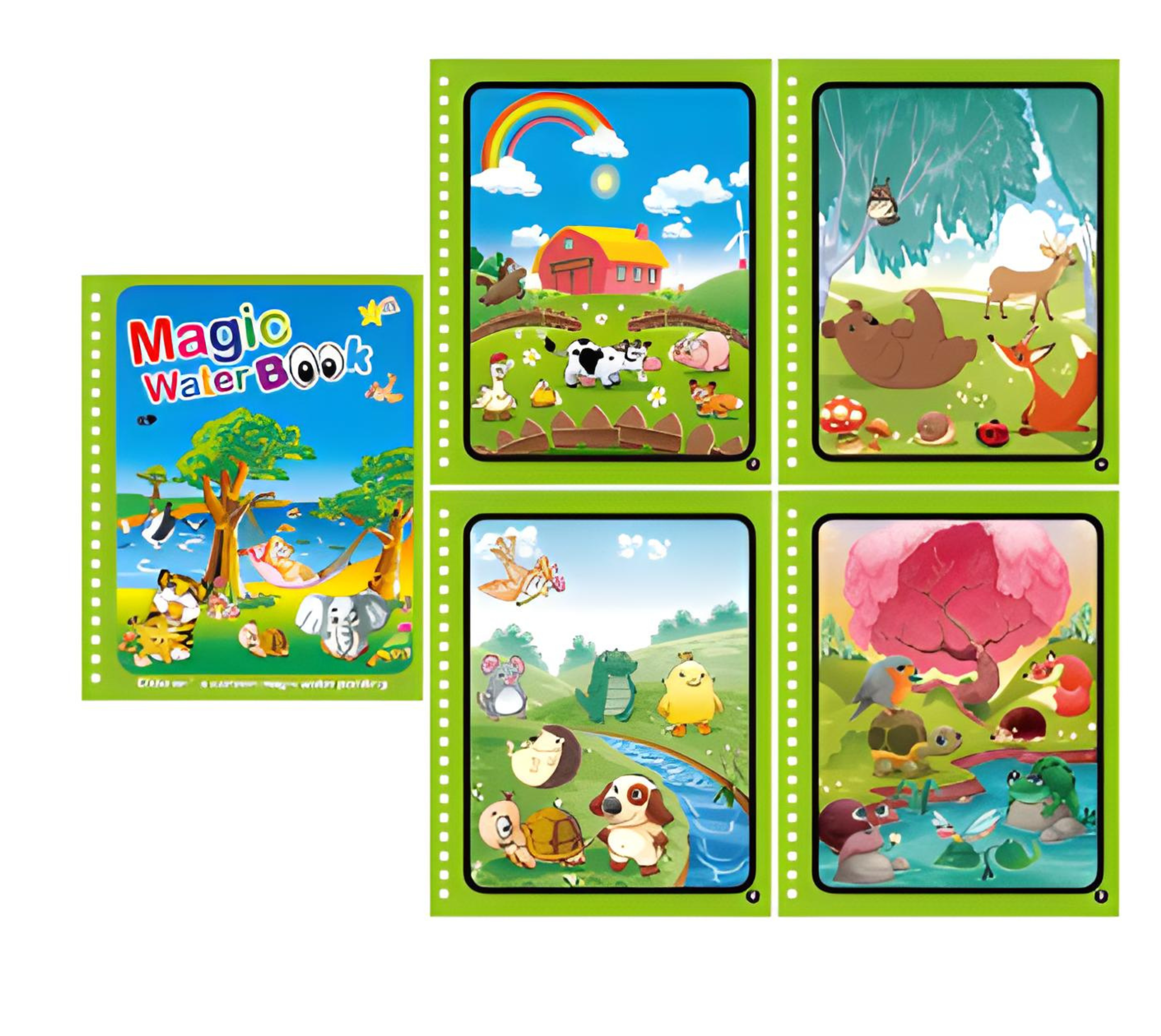 Set di Libri da Colorare con Acqua – Divertimento Magico di Pittura Senza Disordine (Set di 4)