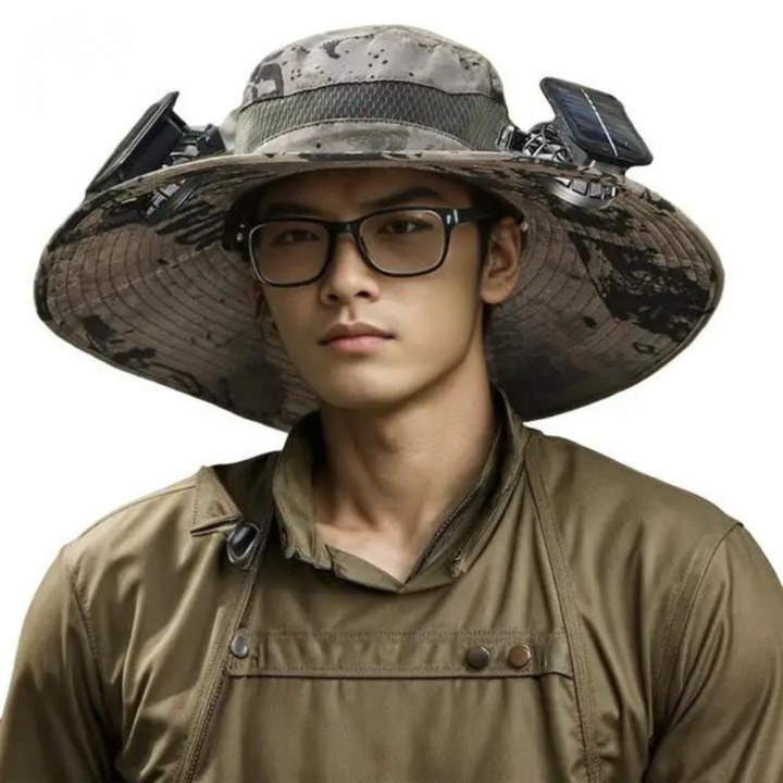 Cappello da Sole Esterno con Ventilatore Solare Integrato – CoolBreeze Solar