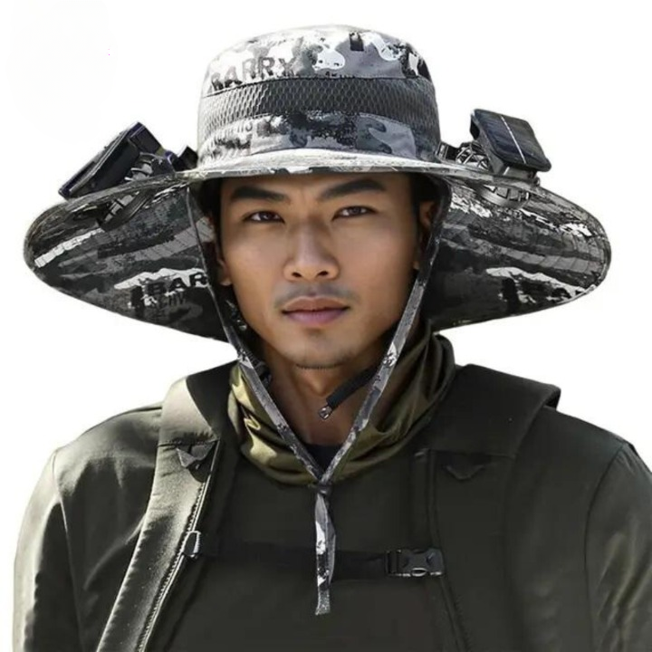 Cappello da Sole Esterno con Ventilatore Solare Integrato – CoolBreeze Solar