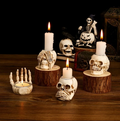 TotenkopfGlühen Skullight Σετ με 3 Κηροπήγια σε Σχήμα Κρανίου για το Halloween