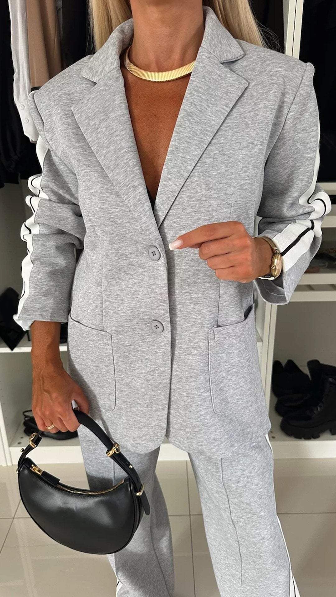 EliteEase VivaSet Set di 2 Pezzi | Blazer e Pantaloni a Vestibilità Relax per un Look Chic
