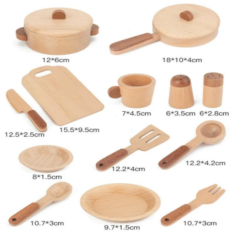 Gioco da Cucina in Legno con Design a Tronco per Gioco di Ruolo e Divertimento Educativo