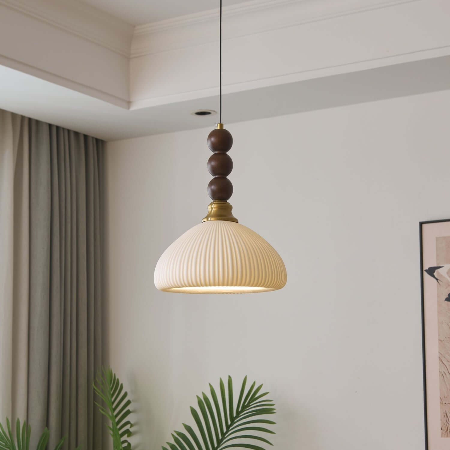 Lampadario in Vetro - Legno & Metallo