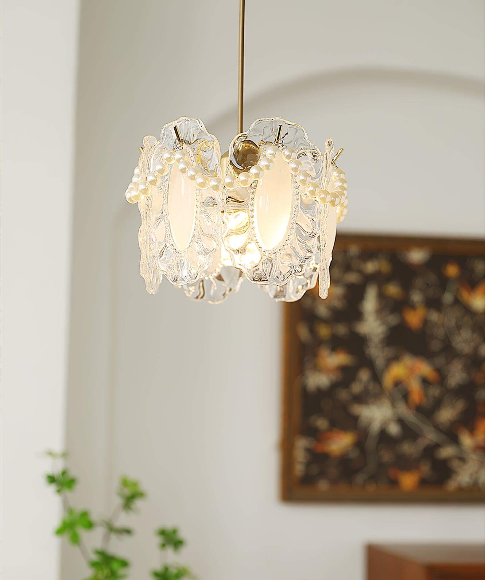 Lampada a Sospensione in Vetro Fiori - Design Elegante