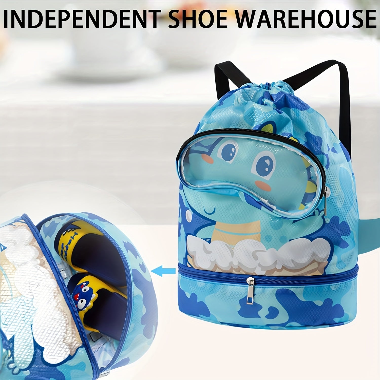 Zaino da Nuoto a Tema Oceano - Impermeabile con Separazione Bagnato/Asciutto