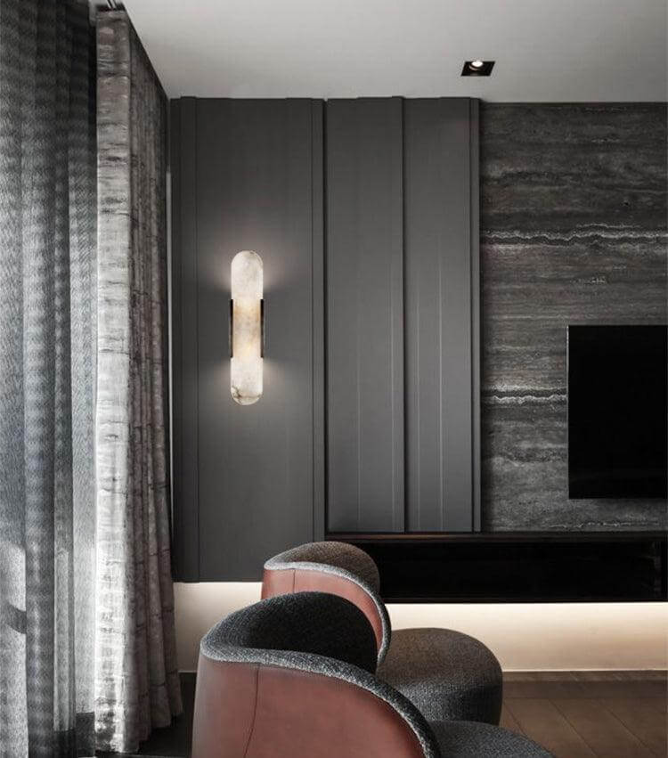 Lampada da Parete Moderna - Alabastro & Metallo