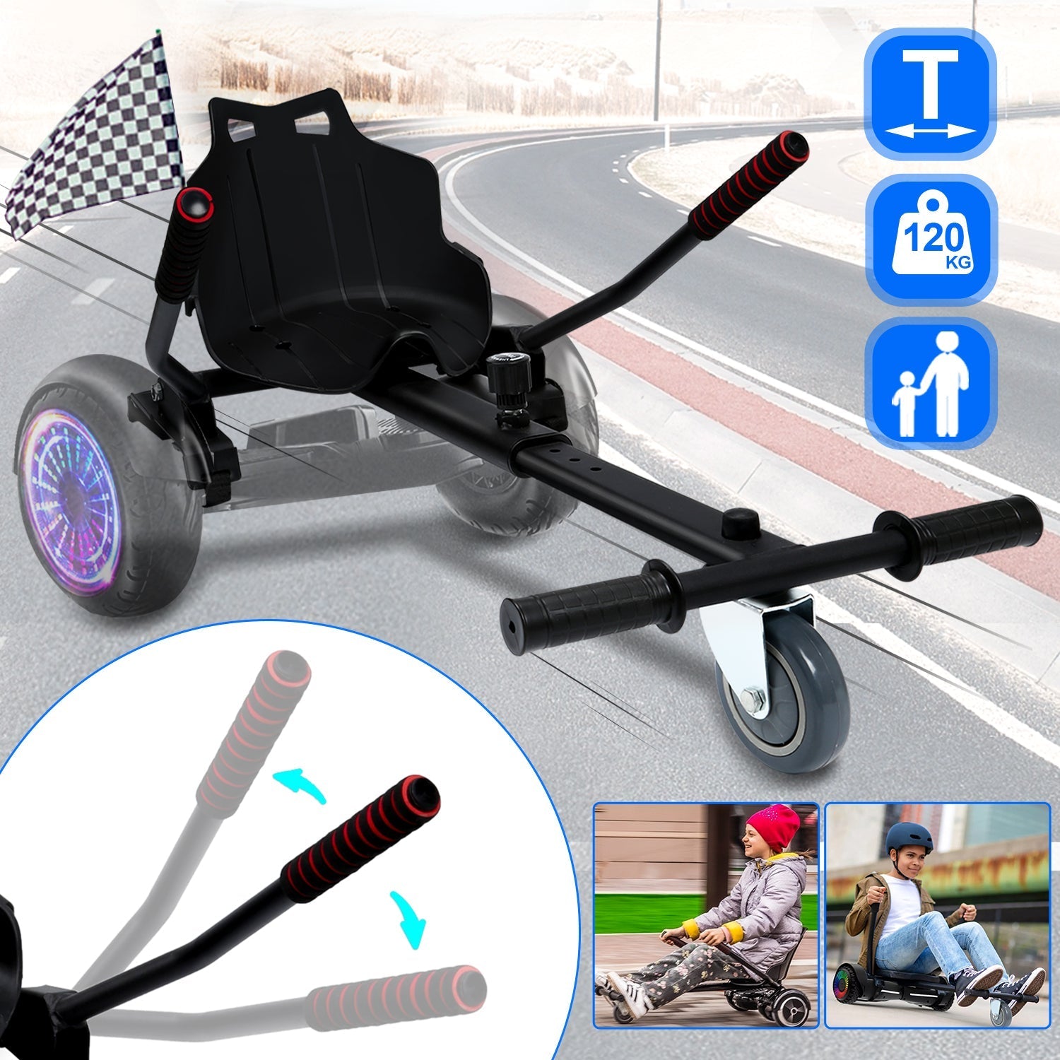 HoverKart Pro – Sella per Hoverboard Confortevole e Regolabile