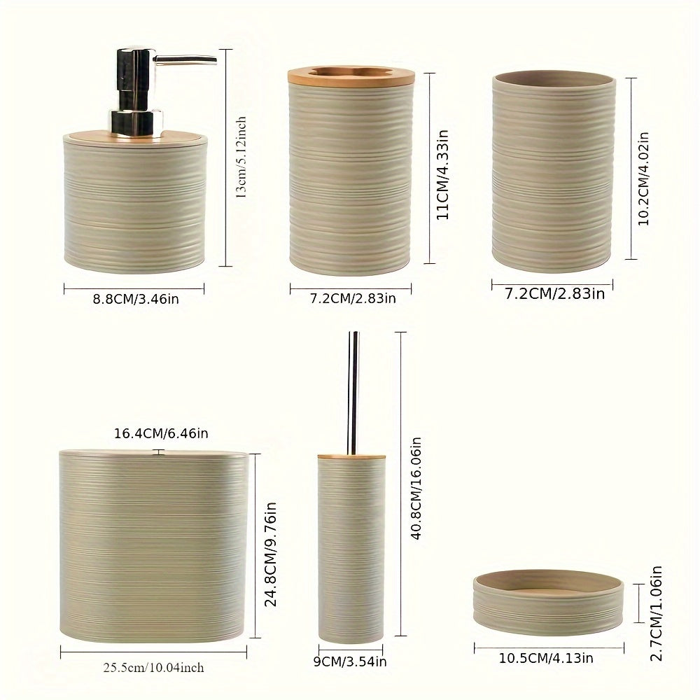 Set di Bagno Moderno con Accenti in Bambù – Organizzato ed Elegante in Uno