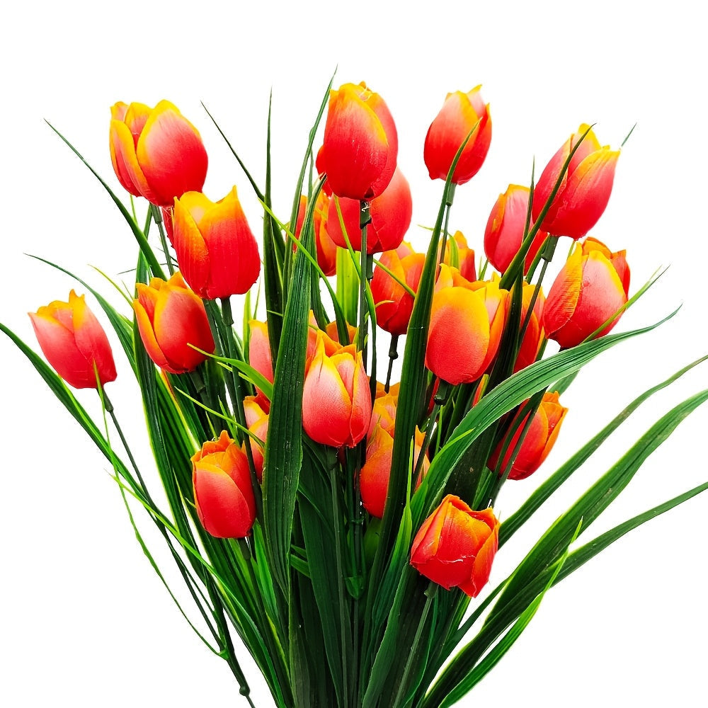 Set di 6 Mazzi di Tulipani Artificiali – Resistenti ai UV e Realistici per Decorazione di Giardini e Interni
