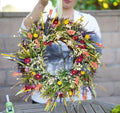 Couronne de fleurs sauvages du Texas faite à la main
